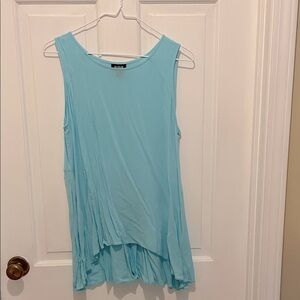a.n.a Light Aqua Flowy Tunic Tank Top Sz M